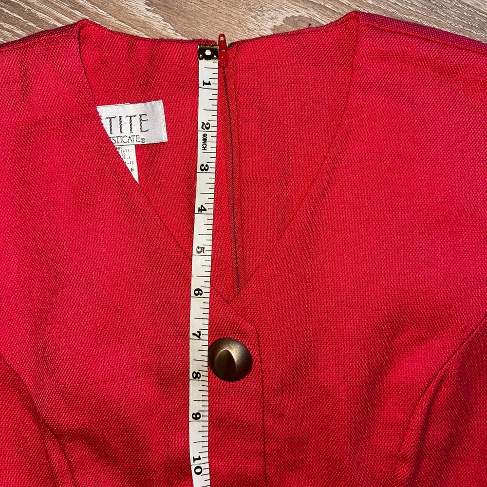 VTG 80s 90s Magenta Pink Dress Suit Button Front Petite Sz 6 NWT 💕 - Picture 6 of 14